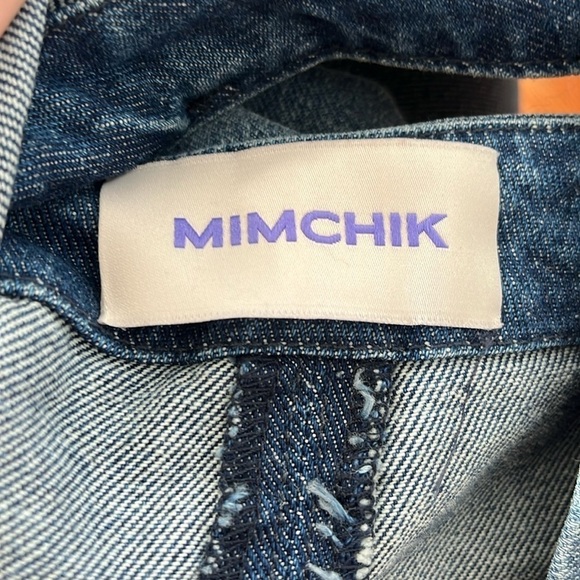 MIMCHIK blue Denim Cargo Micro Mini Low Rise Skirt size small - Picture 3 of 7